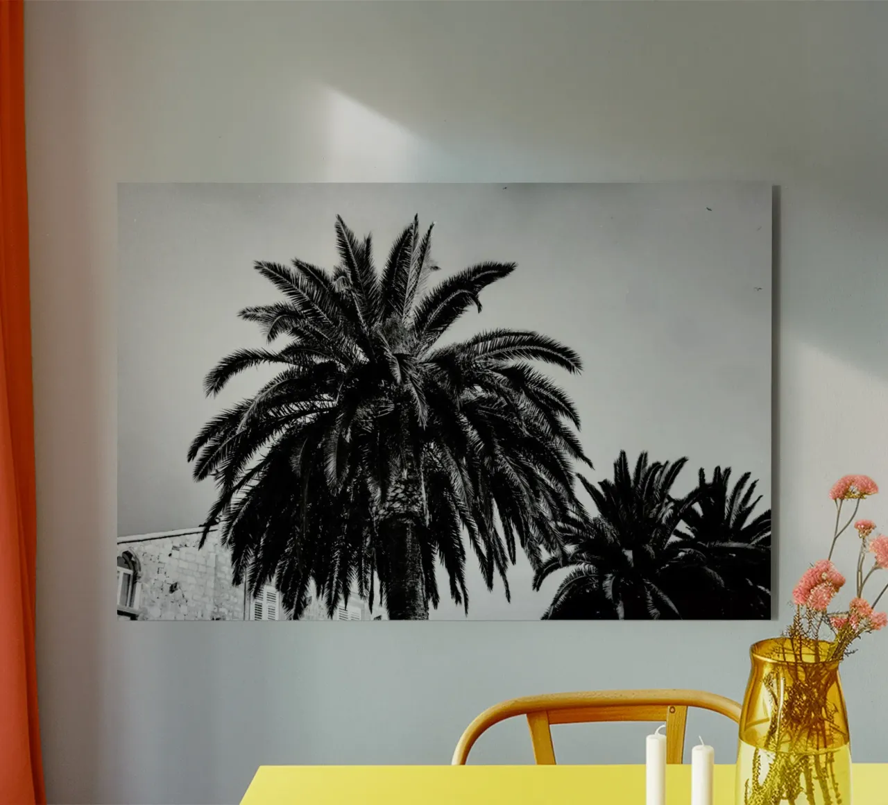 Black and White Palms alluminio dibond da Sebastian Hilgetag