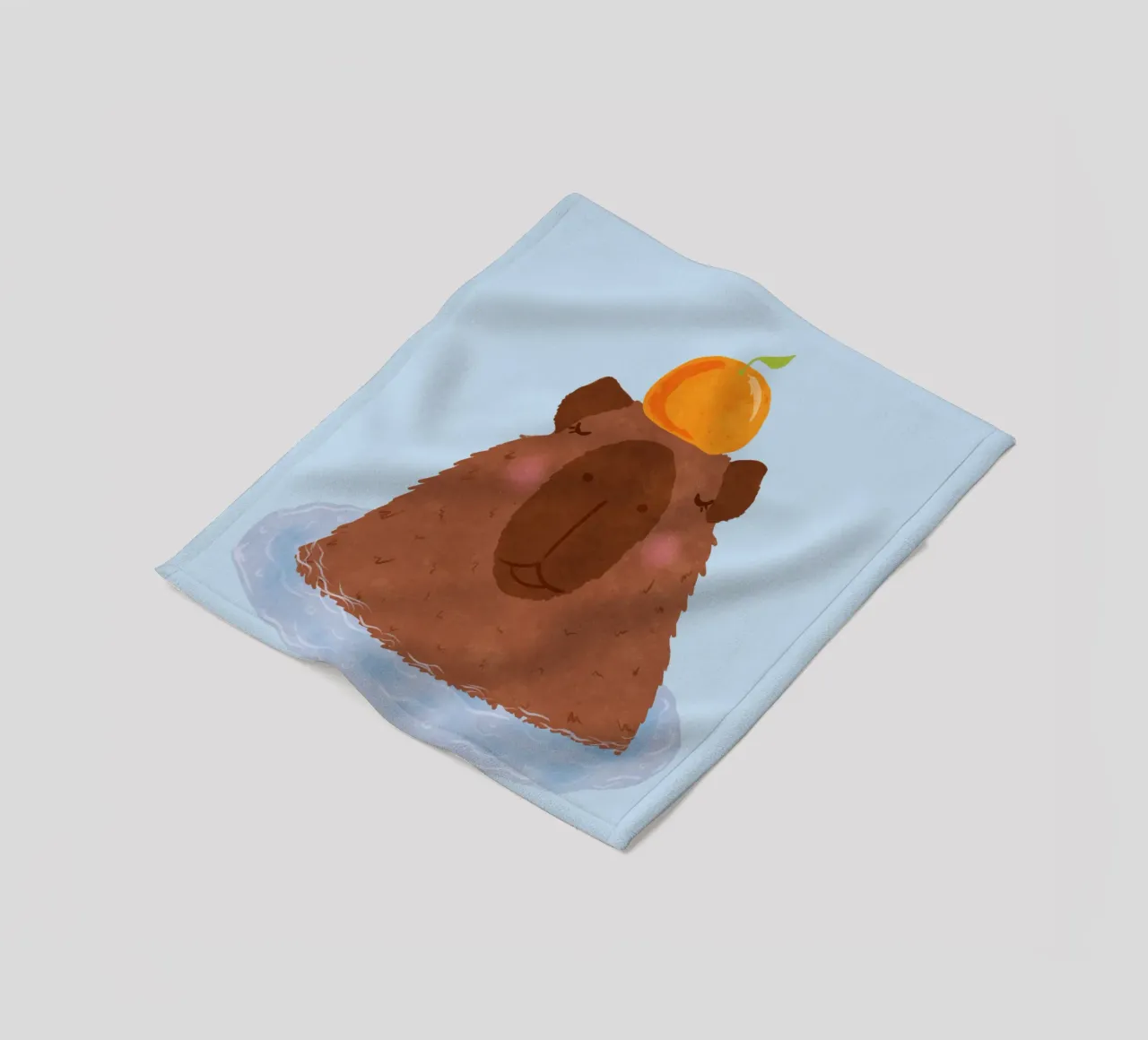 Capibara con arancia coperta in pile da Illustration Raissa Oltmanns