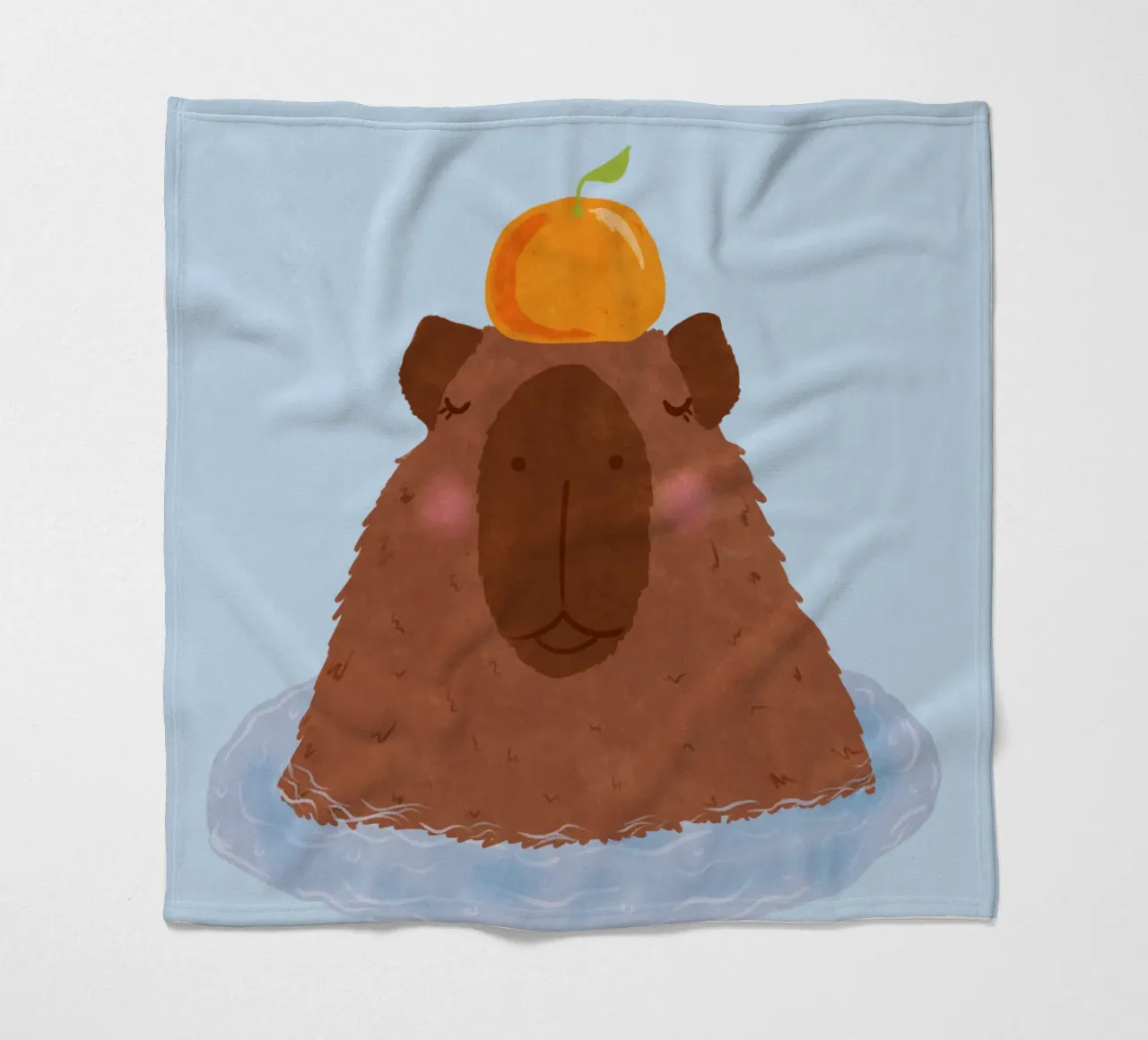 Capibara con arancia coperta in pile da Illustration Raissa Oltmanns