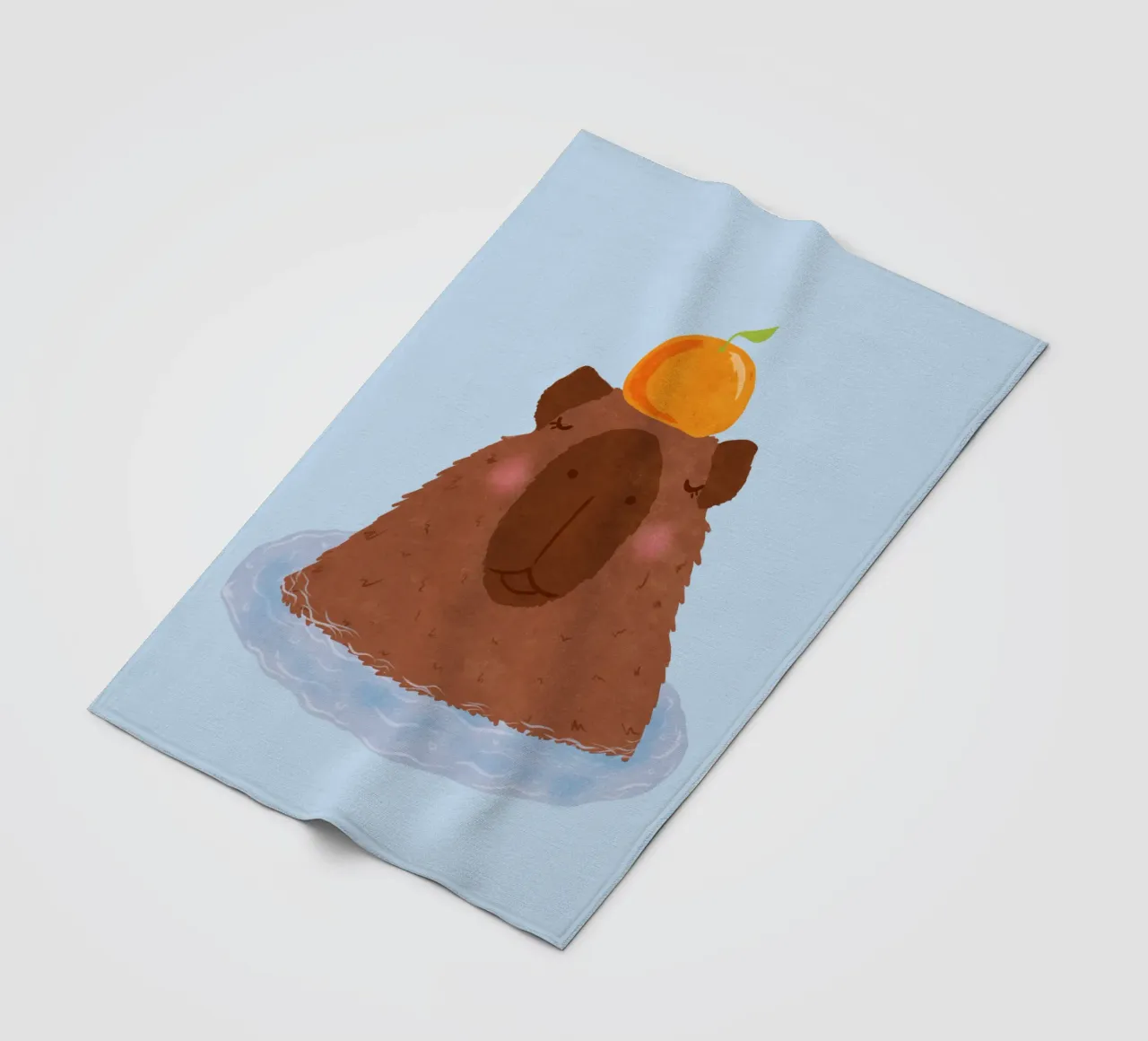 Capibara con arancia coperta in pile da Illustration Raissa Oltmanns