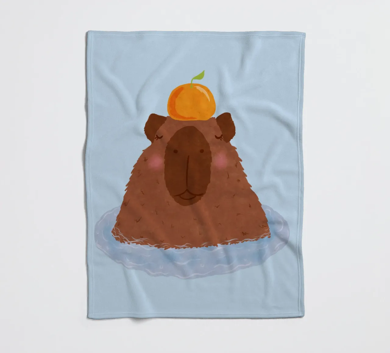 Capibara con arancia coperta in pile da Illustration Raissa Oltmanns