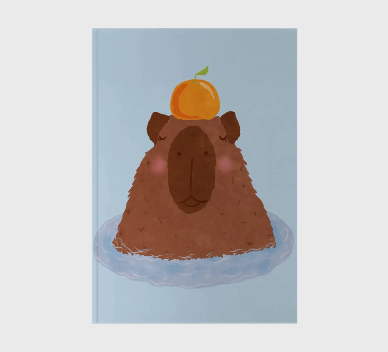 Capybara with Orange notebook by Illustration Raissa Oltmanns
