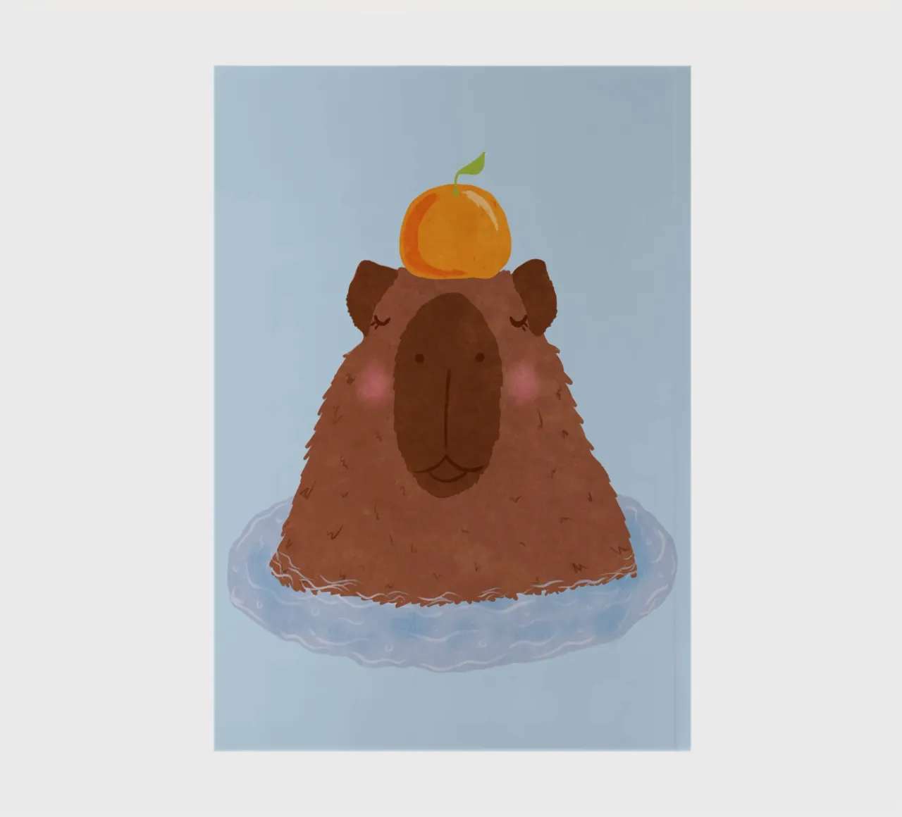 Capybara mit Orange Notizbuch von Illustration Raissa Oltmanns