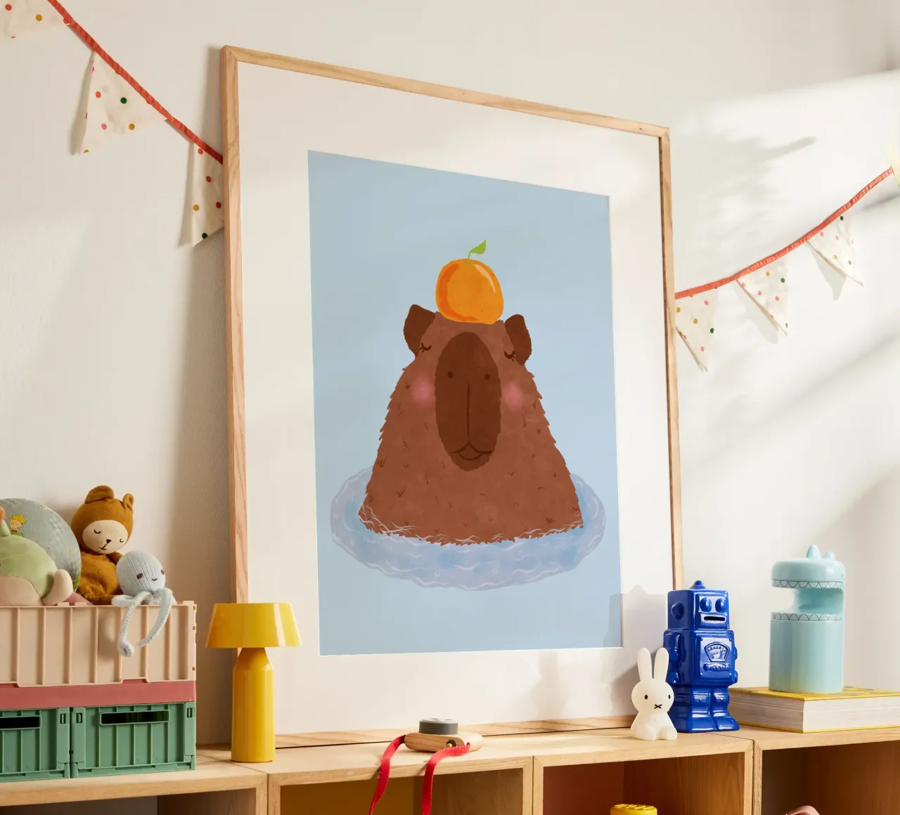 Capibara con arancia carta hahnemühle da Illustration Raissa Oltmanns