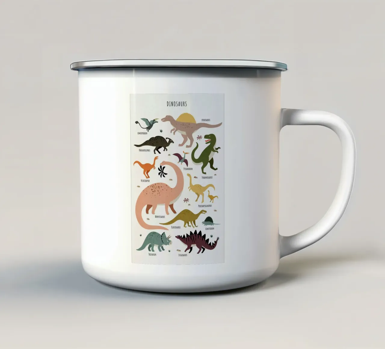 Dinosaur Friends tazza in smalto da Little Flourishes