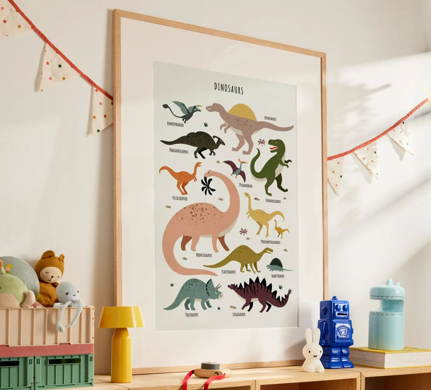 Dinosaur Friends poster by Little Flourishes