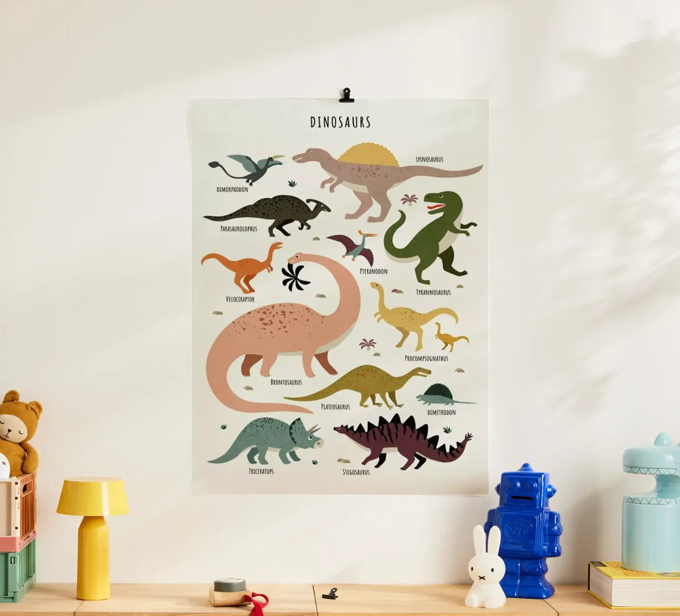 Dinosaur Friends poster by Little Flourishes