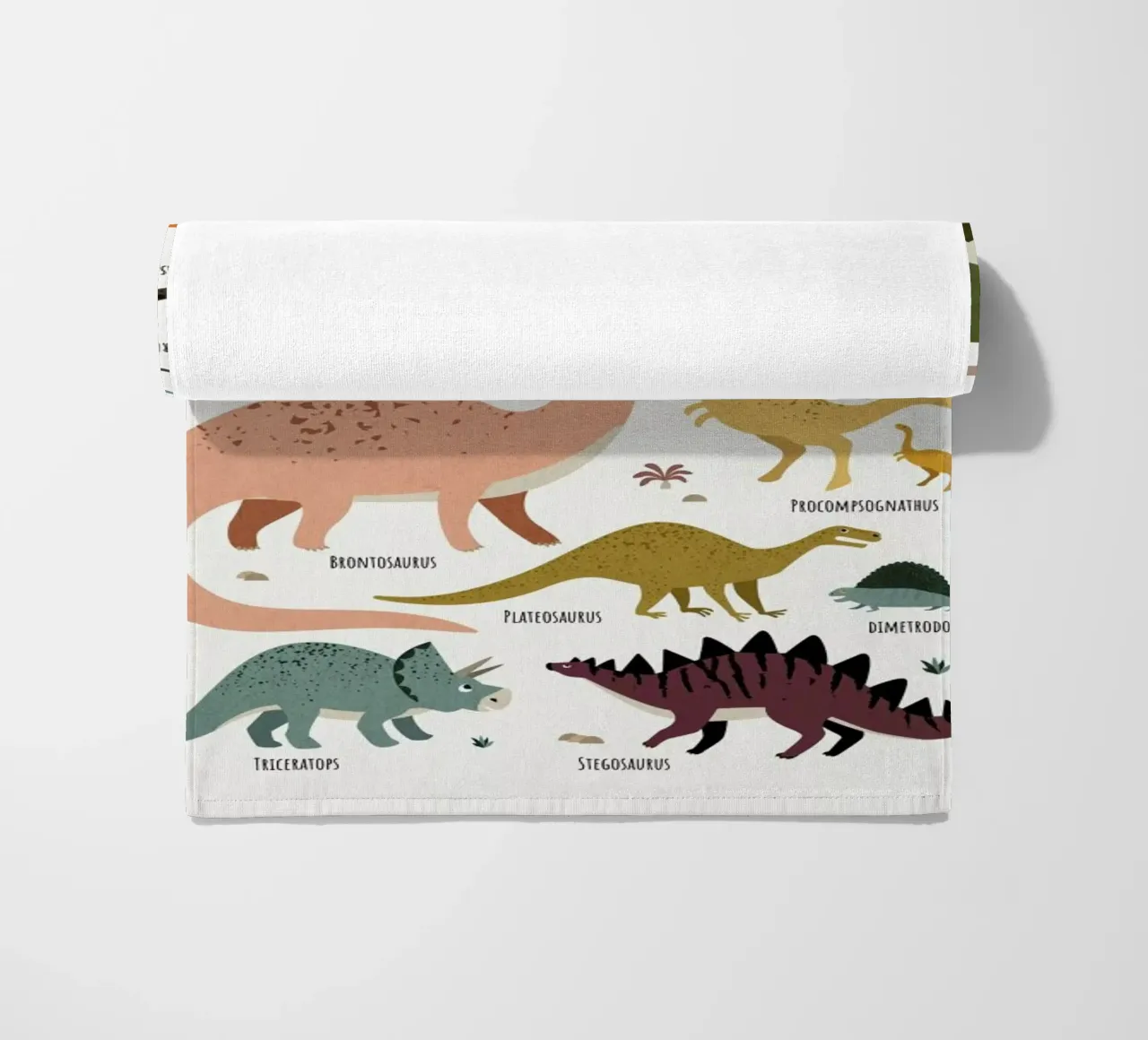 Dinosaur Friends beach towel by Little Flourishes