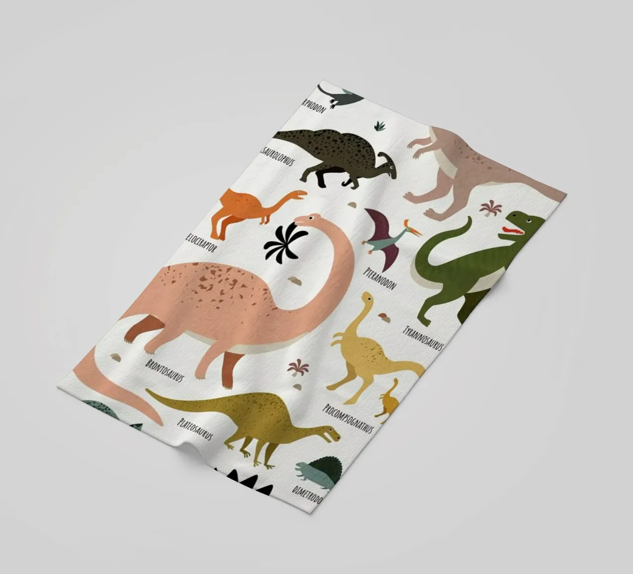 Dinosaur Friends beach towel by Little Flourishes
