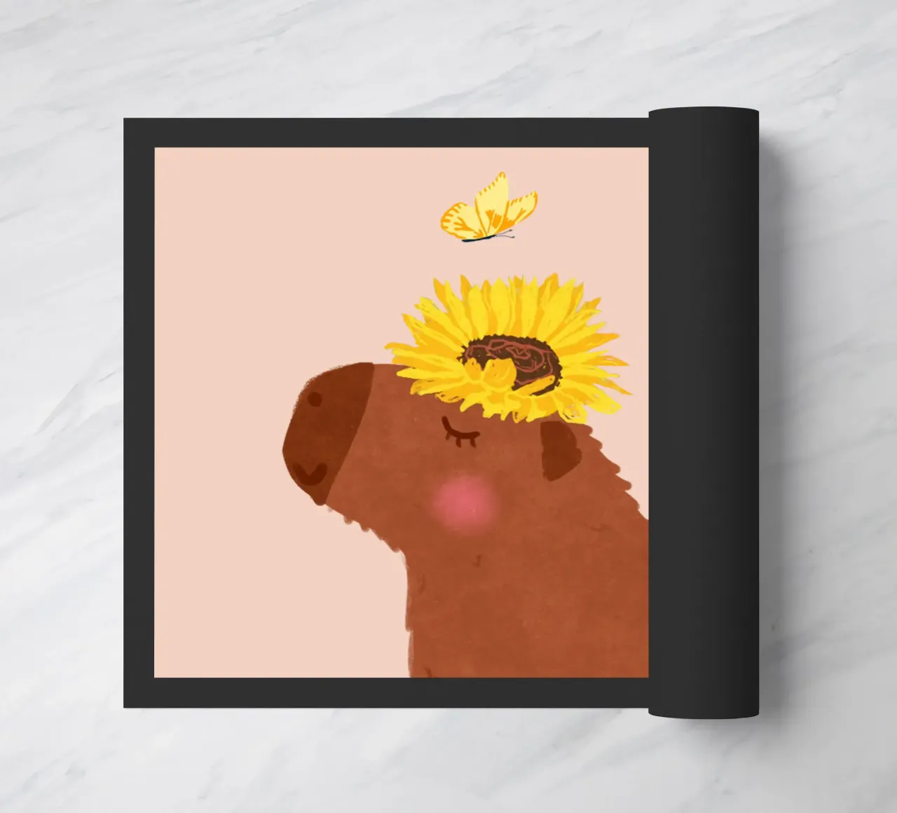 Carpincho con girasol felpudo de Illustration Raissa Oltmanns
