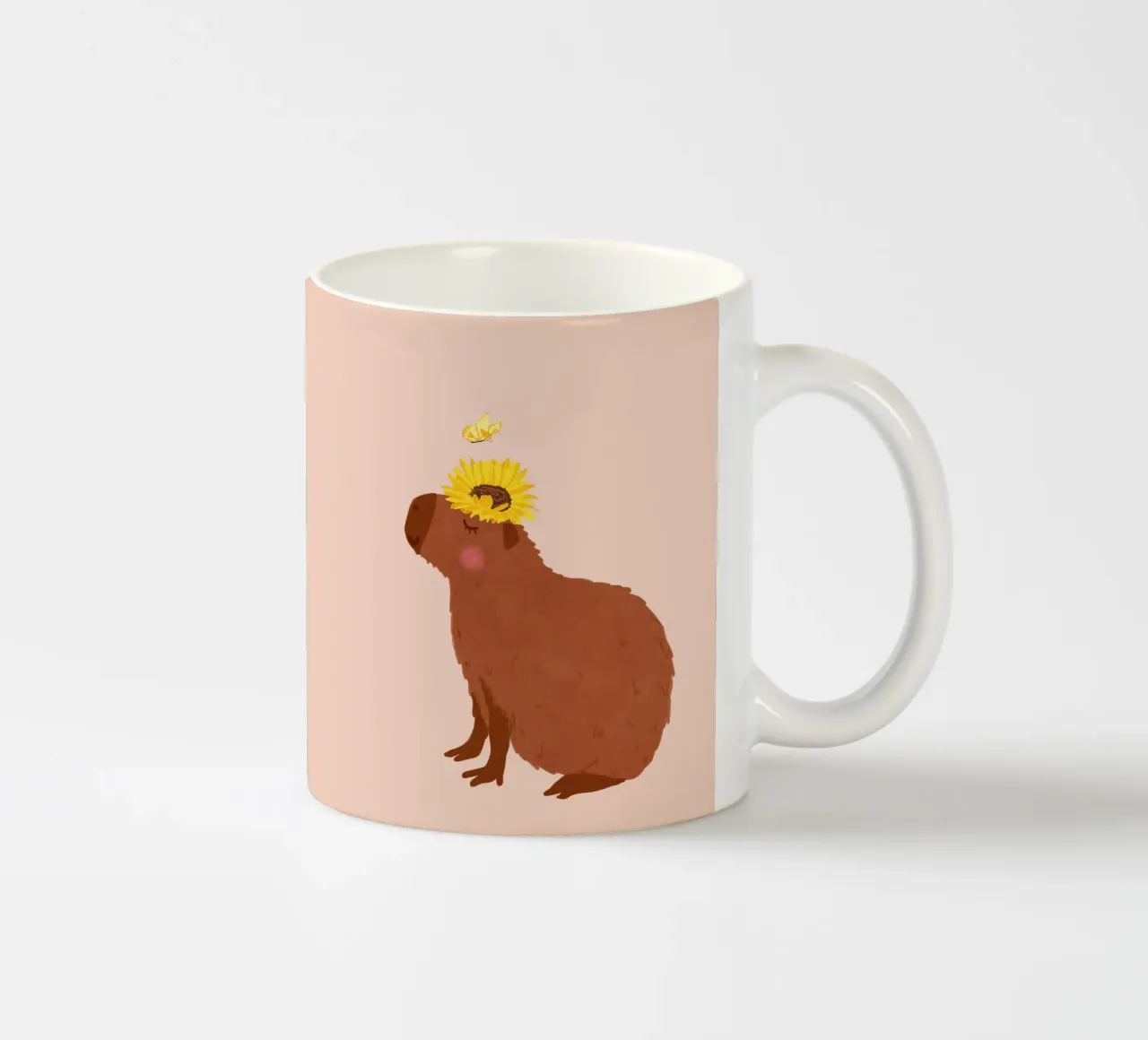 Capibara con girasole tazza in ceramica da Illustration Raissa Oltmanns