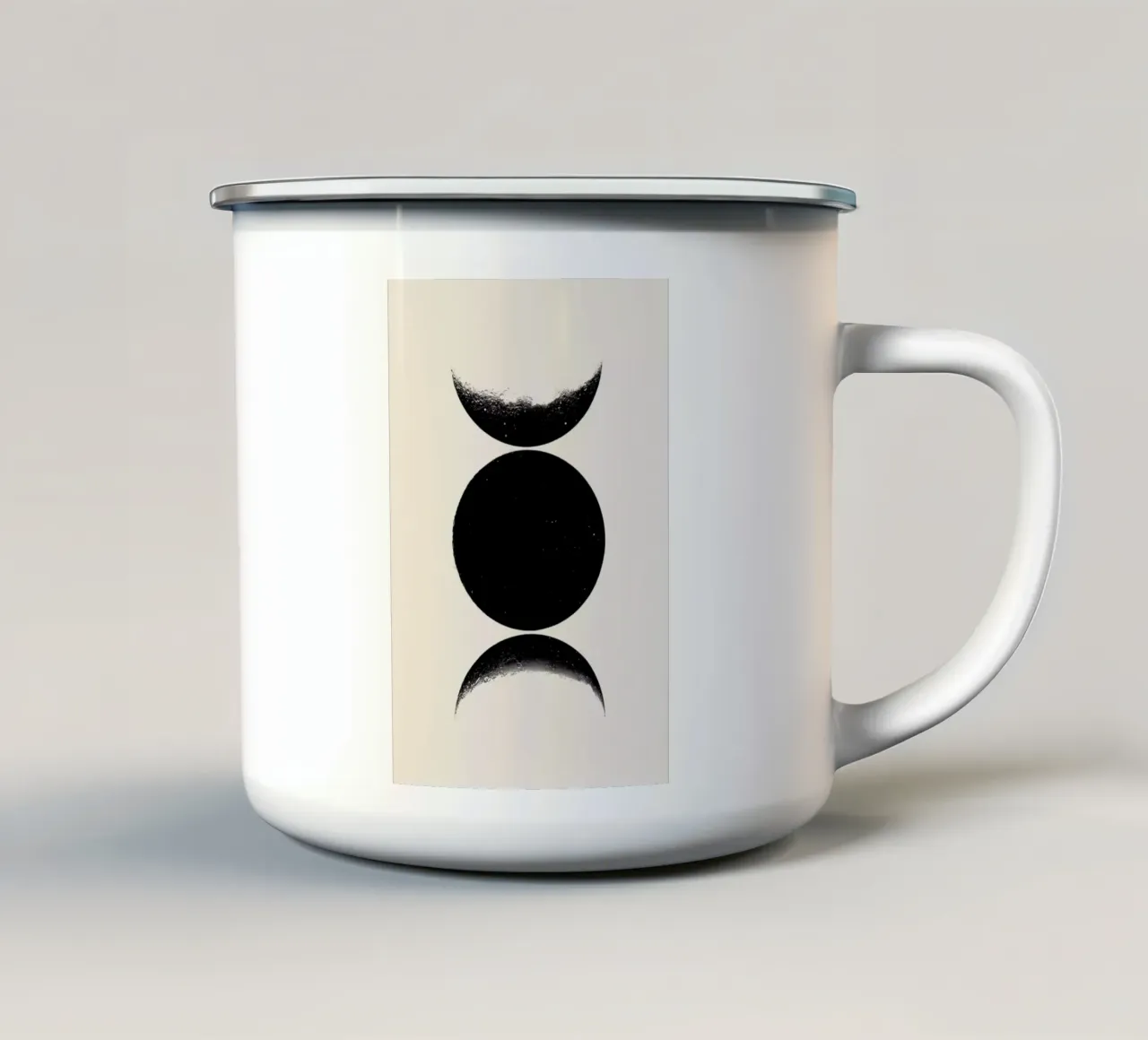 Monochrome Moon tazza in smalto da daylight design studio