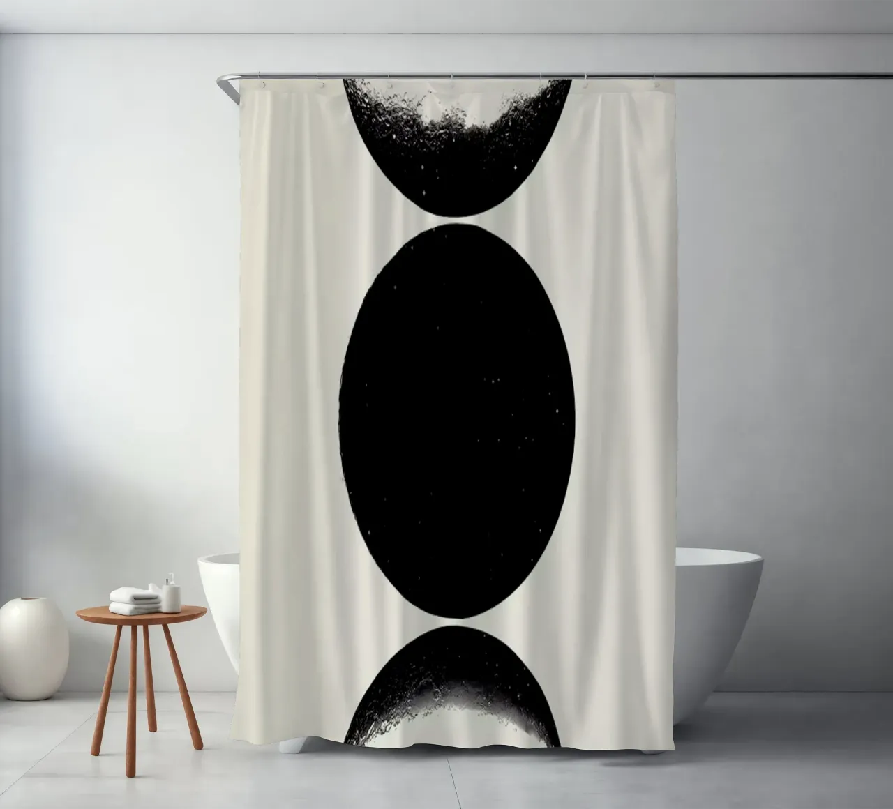 Monochrome Moon shower curtain by daylight design studio