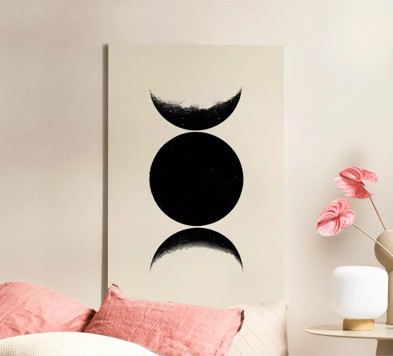 Monochrome Moon canvas by daylight design studio
