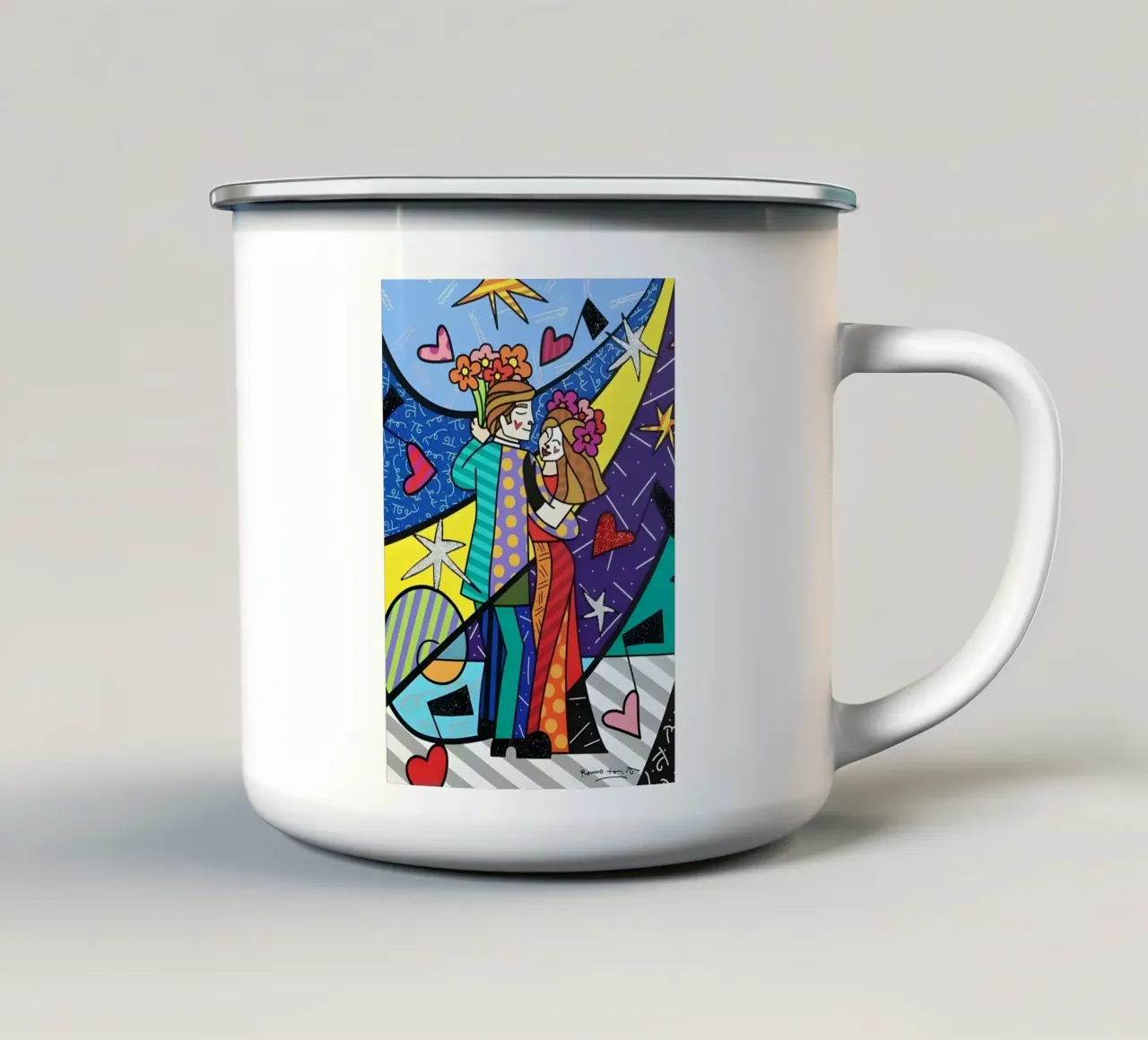 Con amore Britto tazza in smalto da Perdana shop