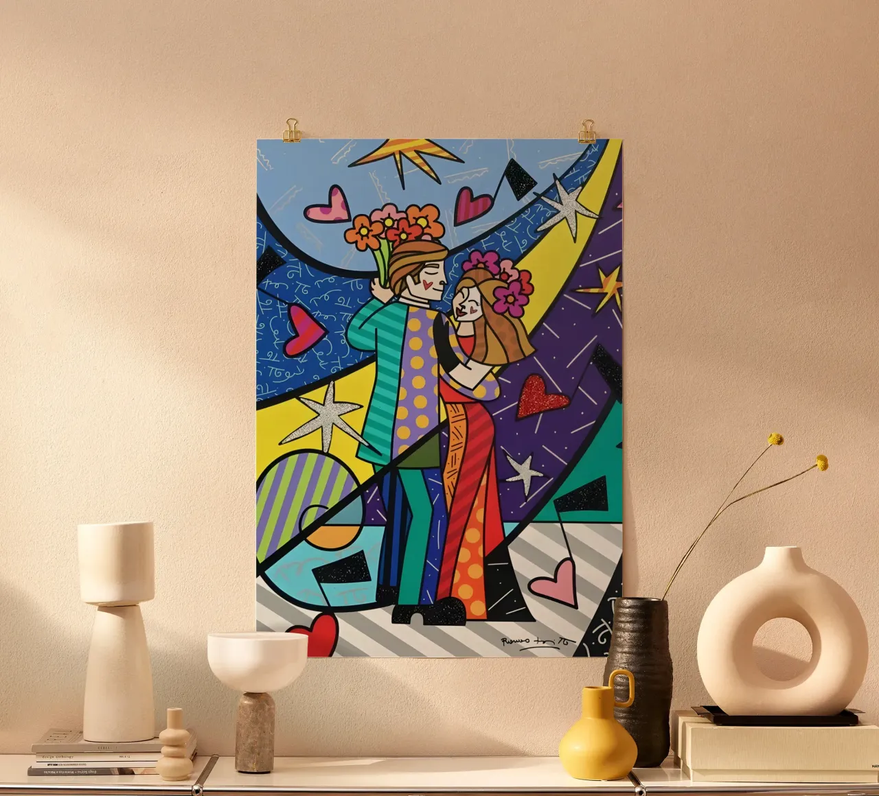 Con amore Britto poster con telaio in plastica da Perdana shop