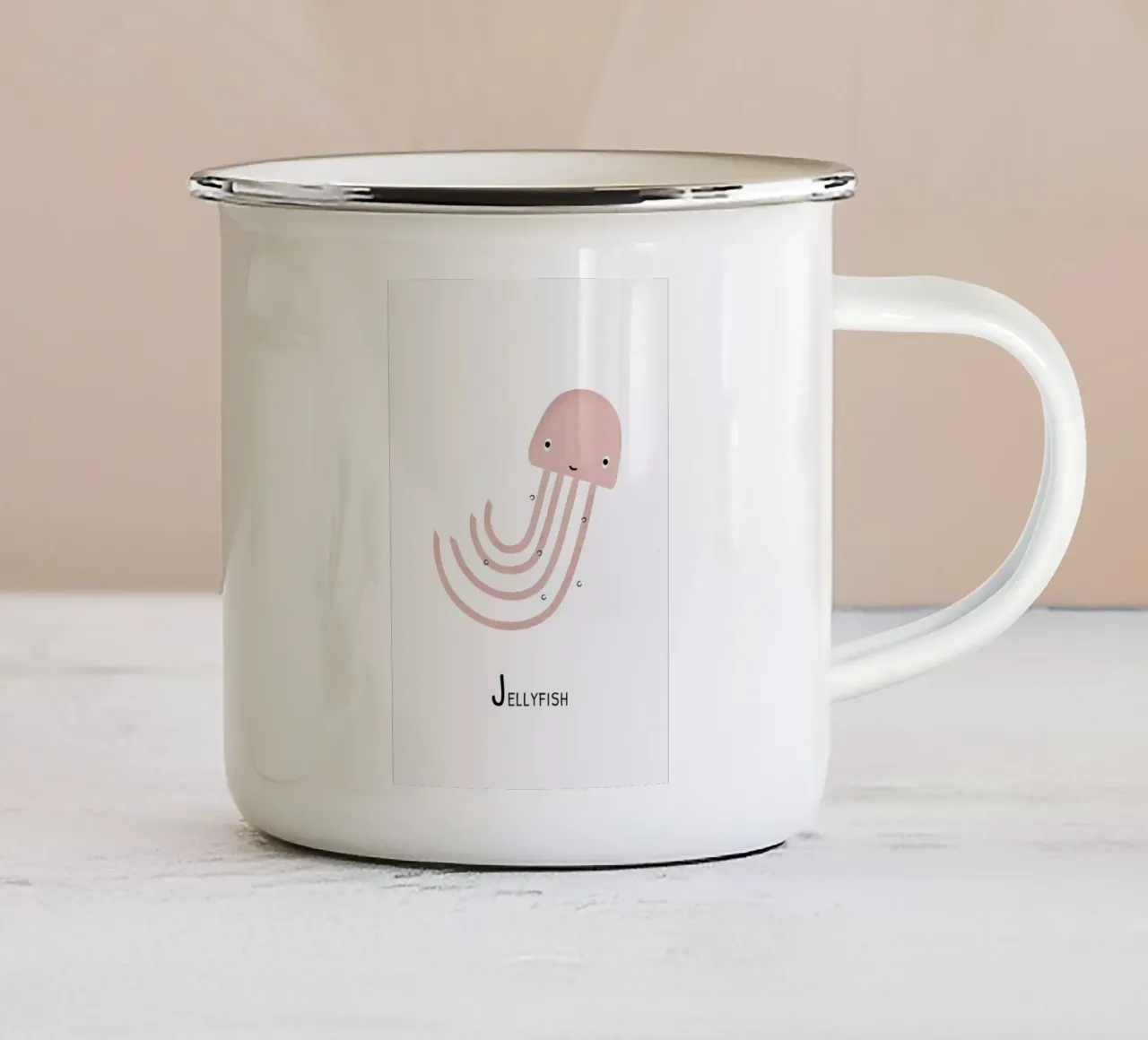 J for Jellyfish tazza in smalto da Little Flourishes