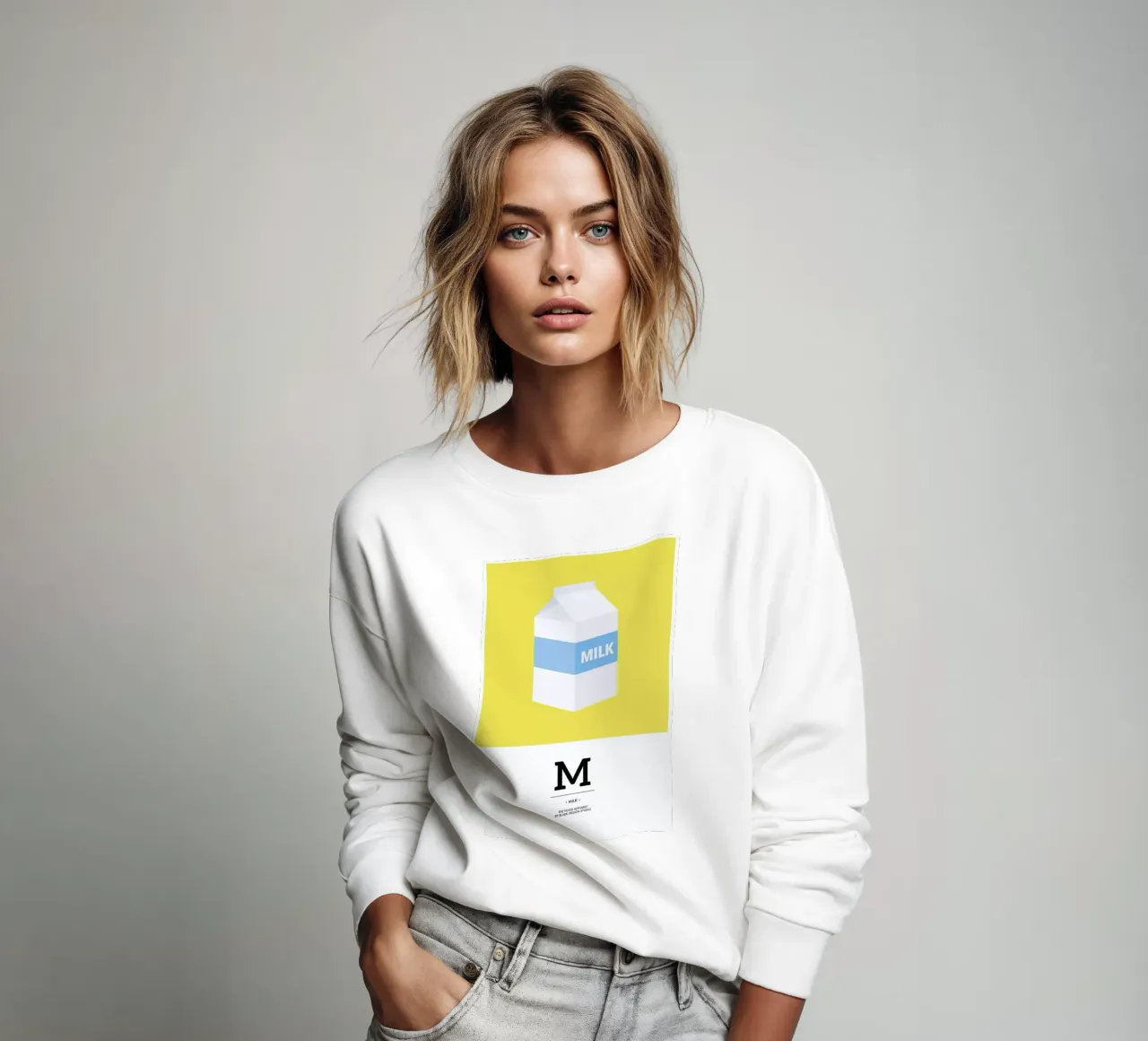 „The Food Alphabet“ - M like Milk felpa da BLAEK Design Studio