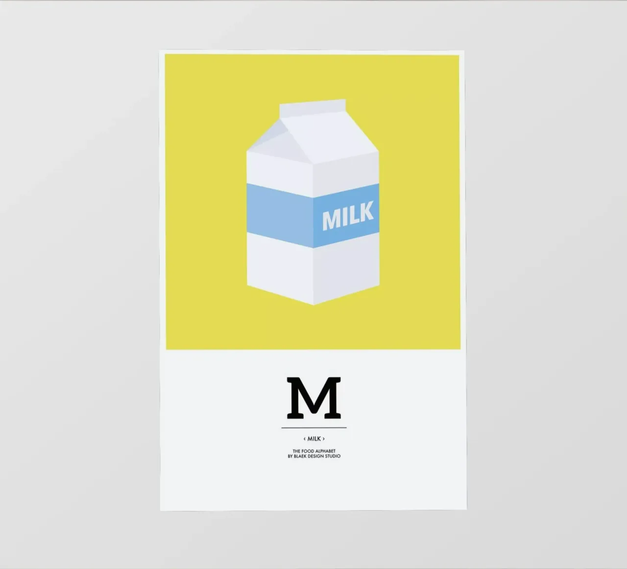 „The Food Alphabet“ - M like Milk telo in pvc da BLAEK Design Studio