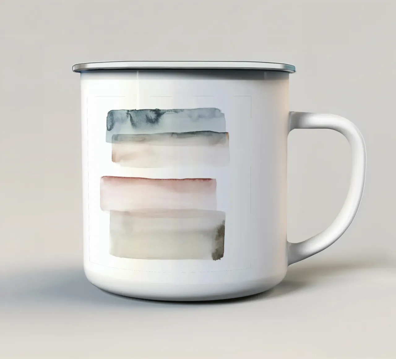 Pennellate di acquerello 3 tazza in smalto da NouveauPrints