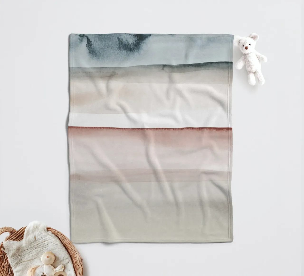 Pennellate di acquerello 3 coperta in pile da NouveauPrints