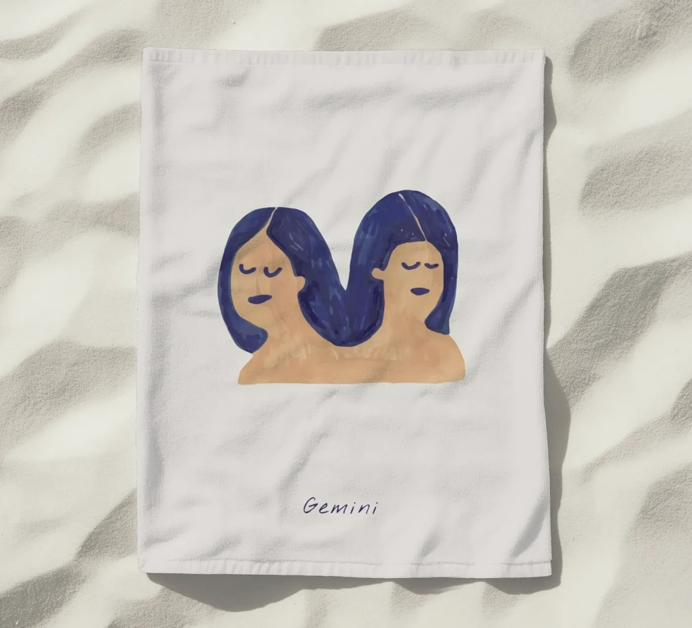 Gemini beach towel by Little Flourishes