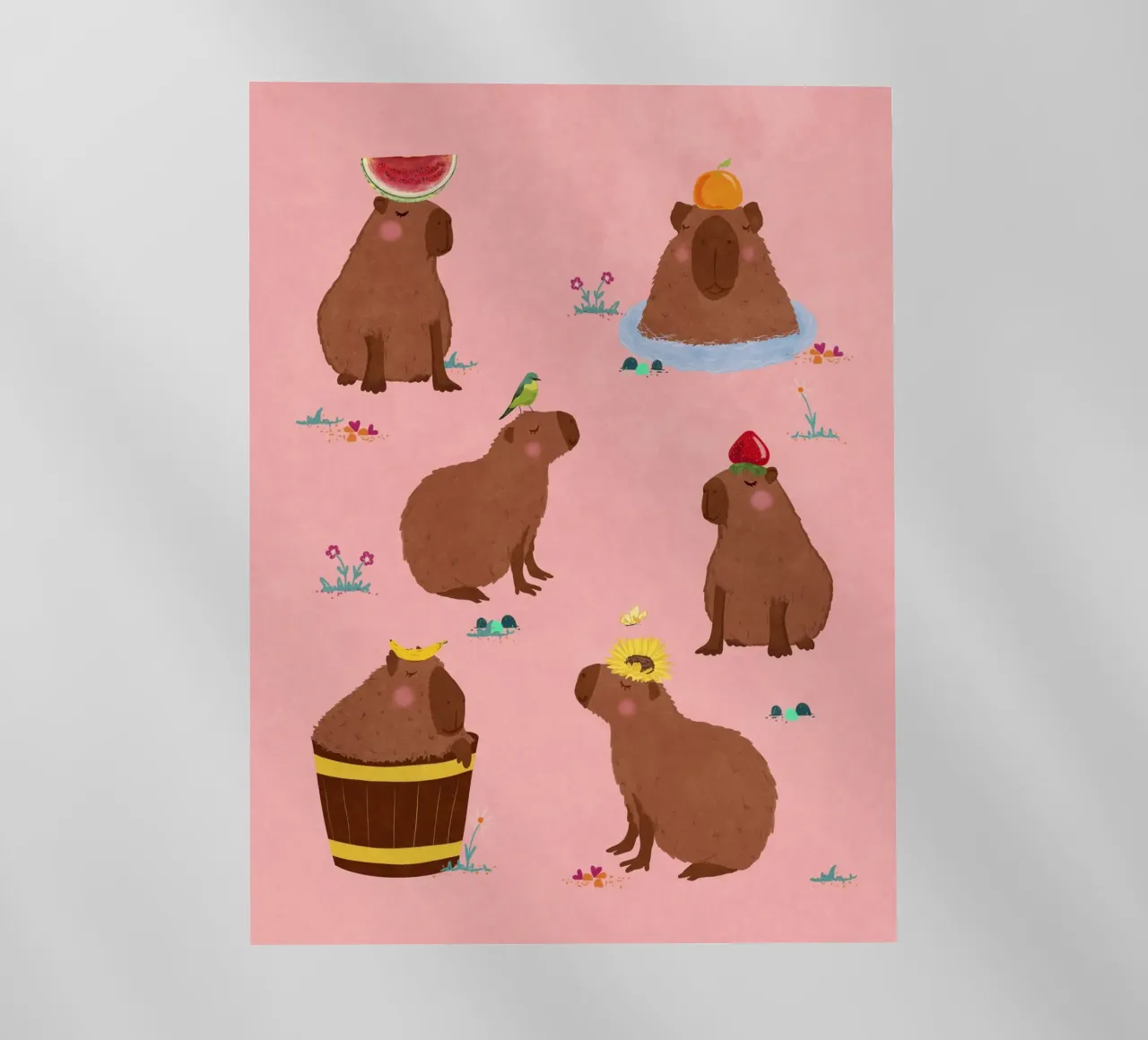 Capybara Collage backlit film by Illustration Raissa Oltmanns