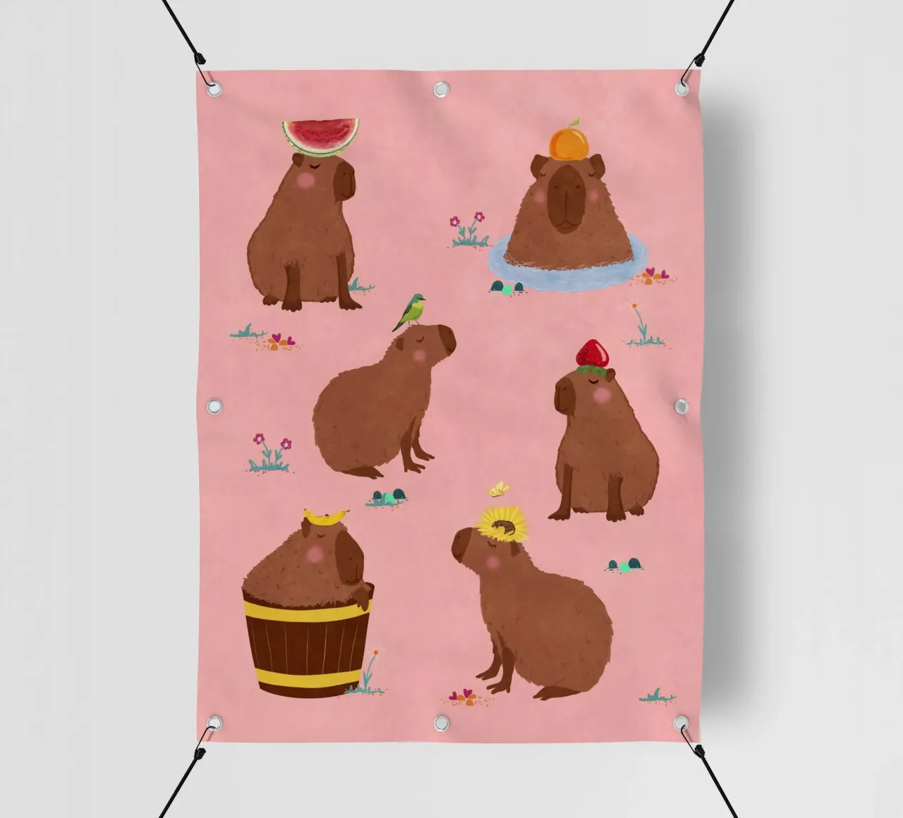 Collage di capibara telo in pvc da Illustration Raissa Oltmanns