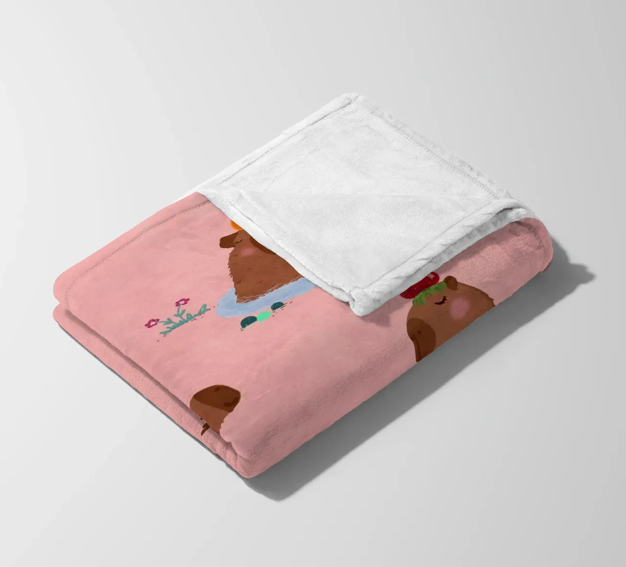 Capybara Collage fleece blanket by Illustration Raissa Oltmanns