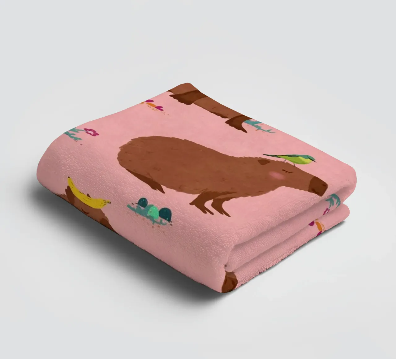 Capybara Collage towel by Illustration Raissa Oltmanns