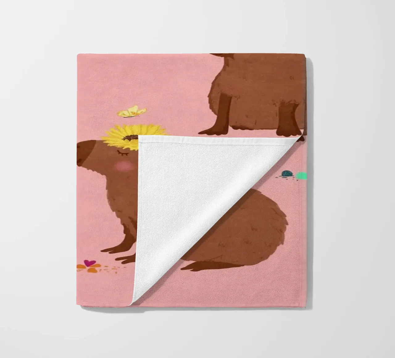 Capybara Collage beach towel by Illustration Raissa Oltmanns