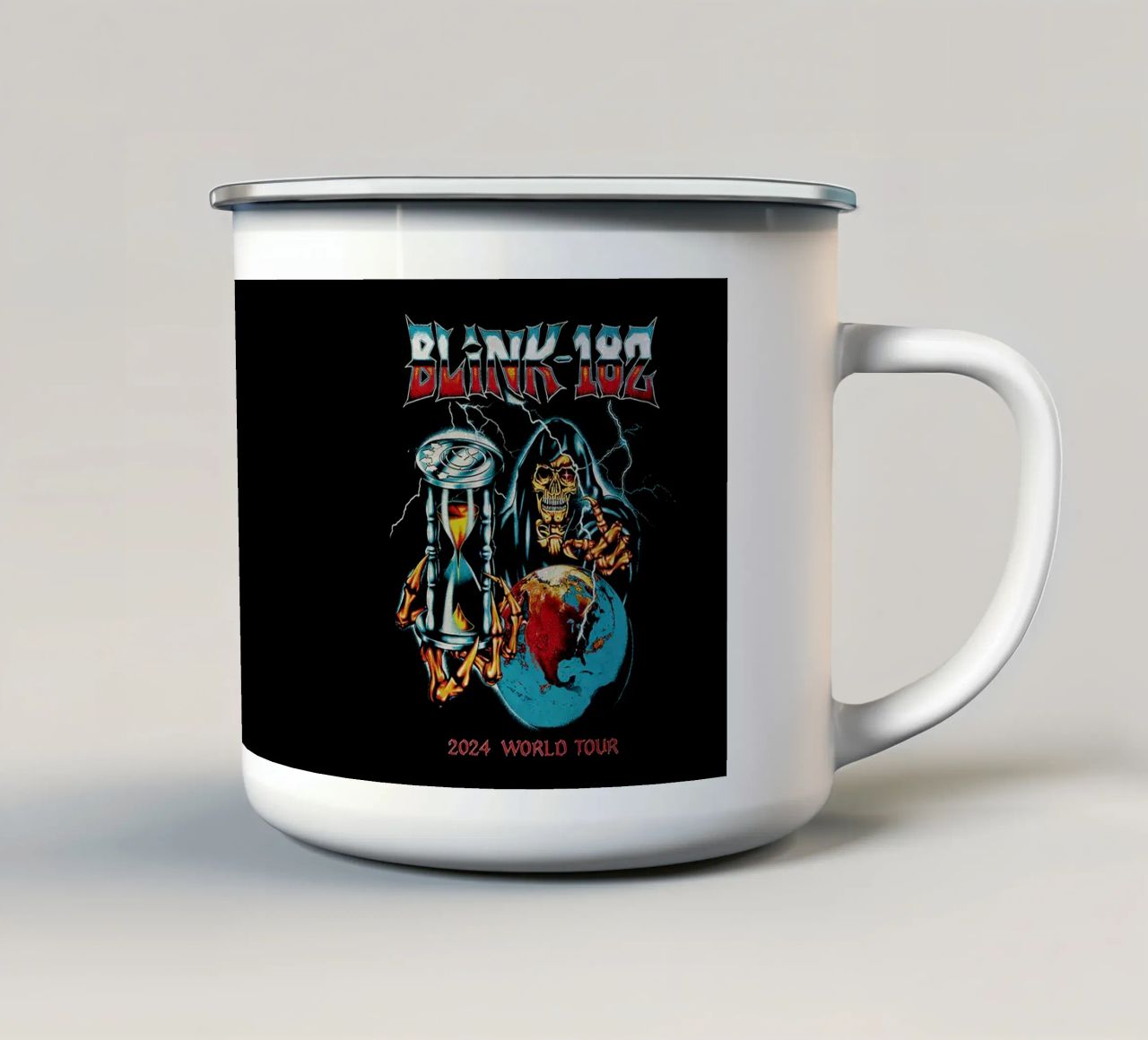 Tour mondiale dei Blink 182 Skull 2024 tazza in smalto da Curtishop