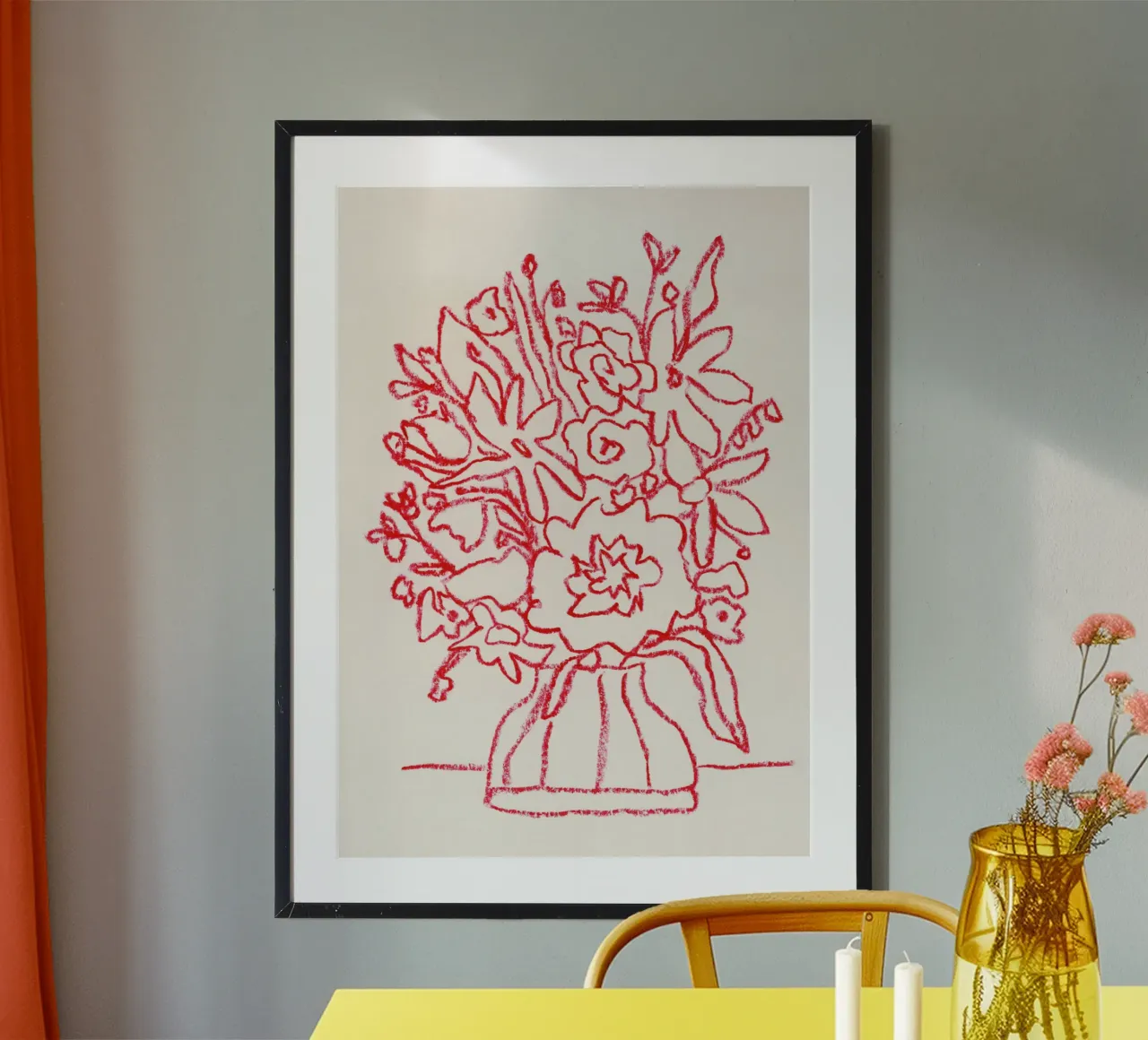 Bouquet rosso carta hahnemühle da Alisa Galitsyna