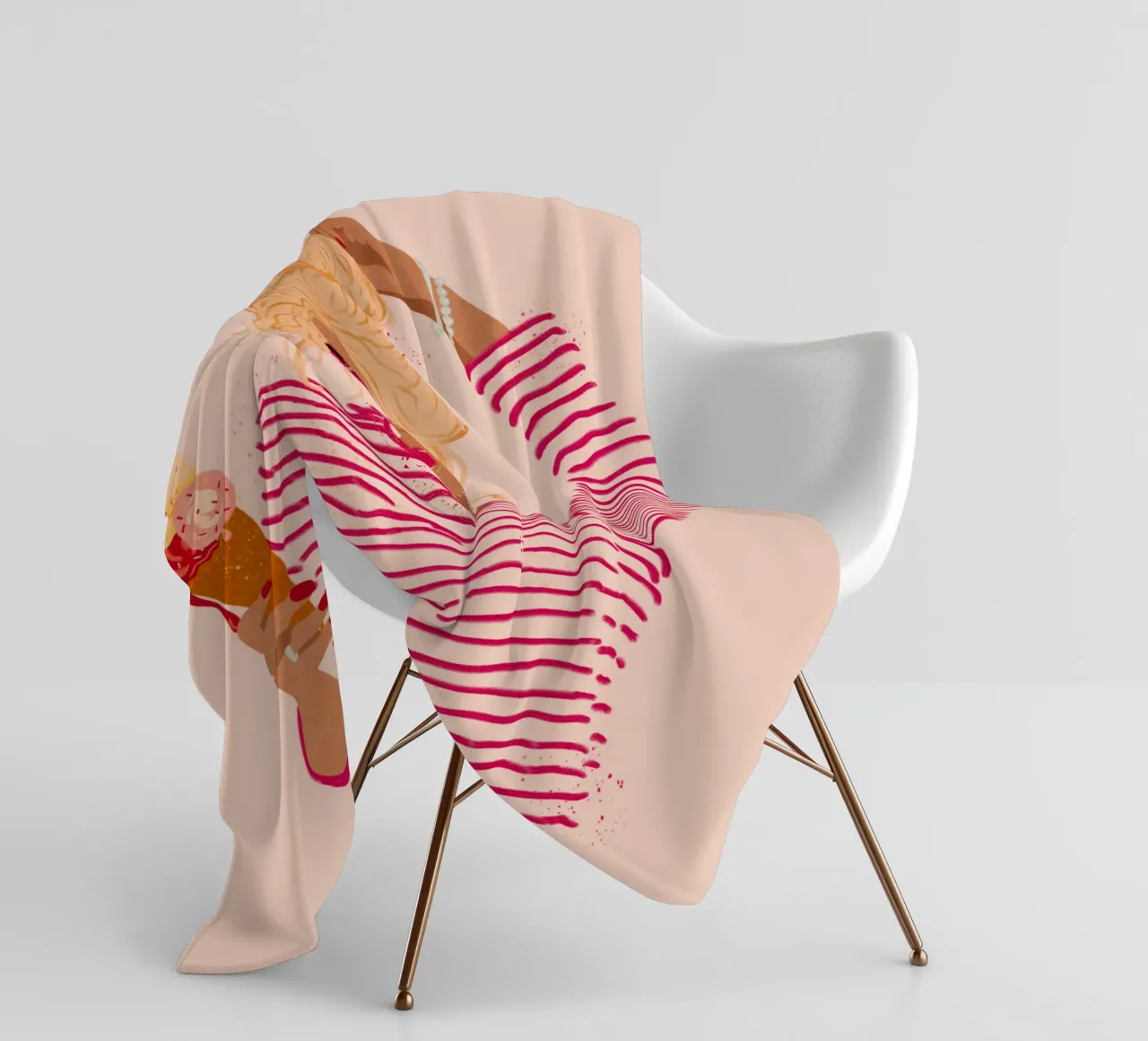 Ragazza a righe con gelato coperta in pile da Illustration Raissa Oltmanns