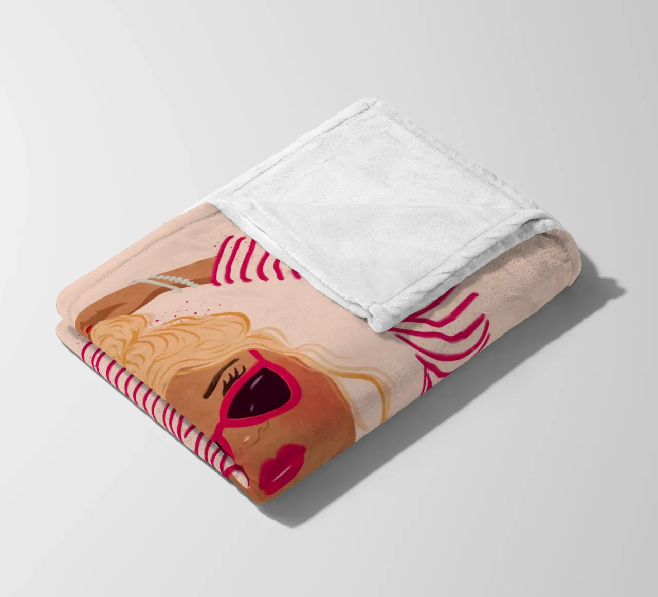 Ragazza a righe con gelato coperta in pile da Illustration Raissa Oltmanns
