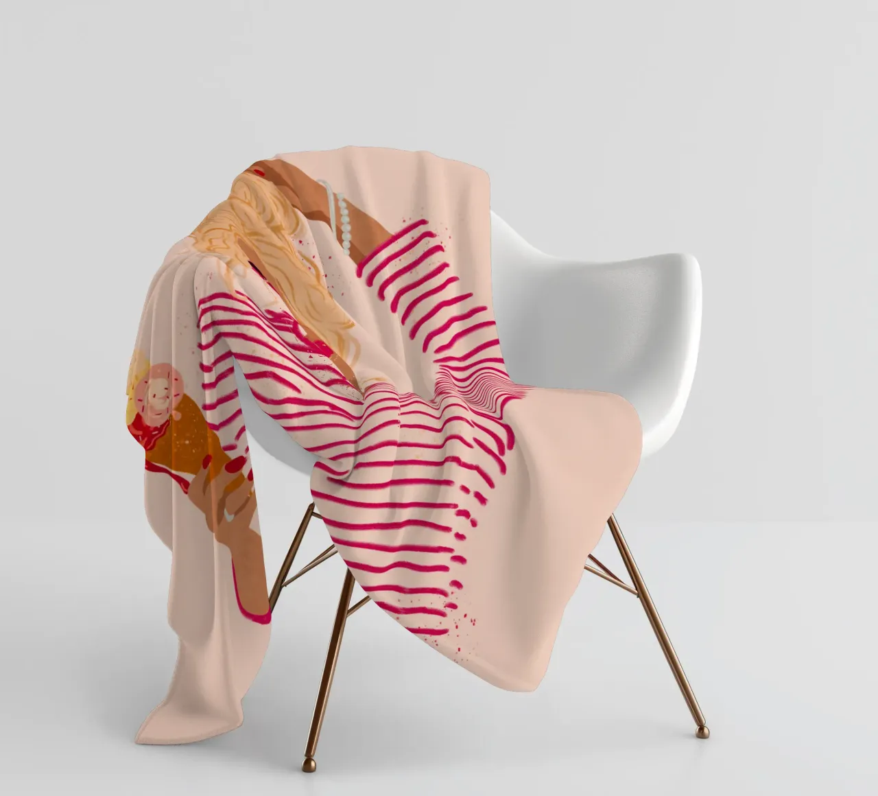 Ragazza a righe con gelato coperta in pile da Illustration Raissa Oltmanns