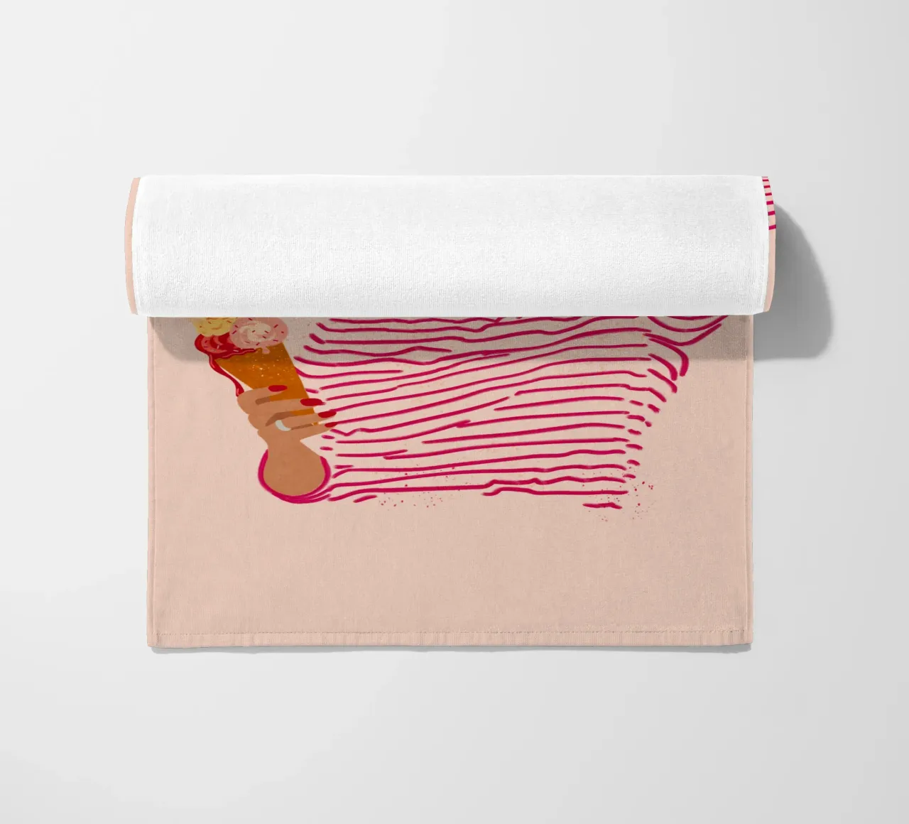 Ragazza a righe con gelato telo mare da Illustration Raissa Oltmanns