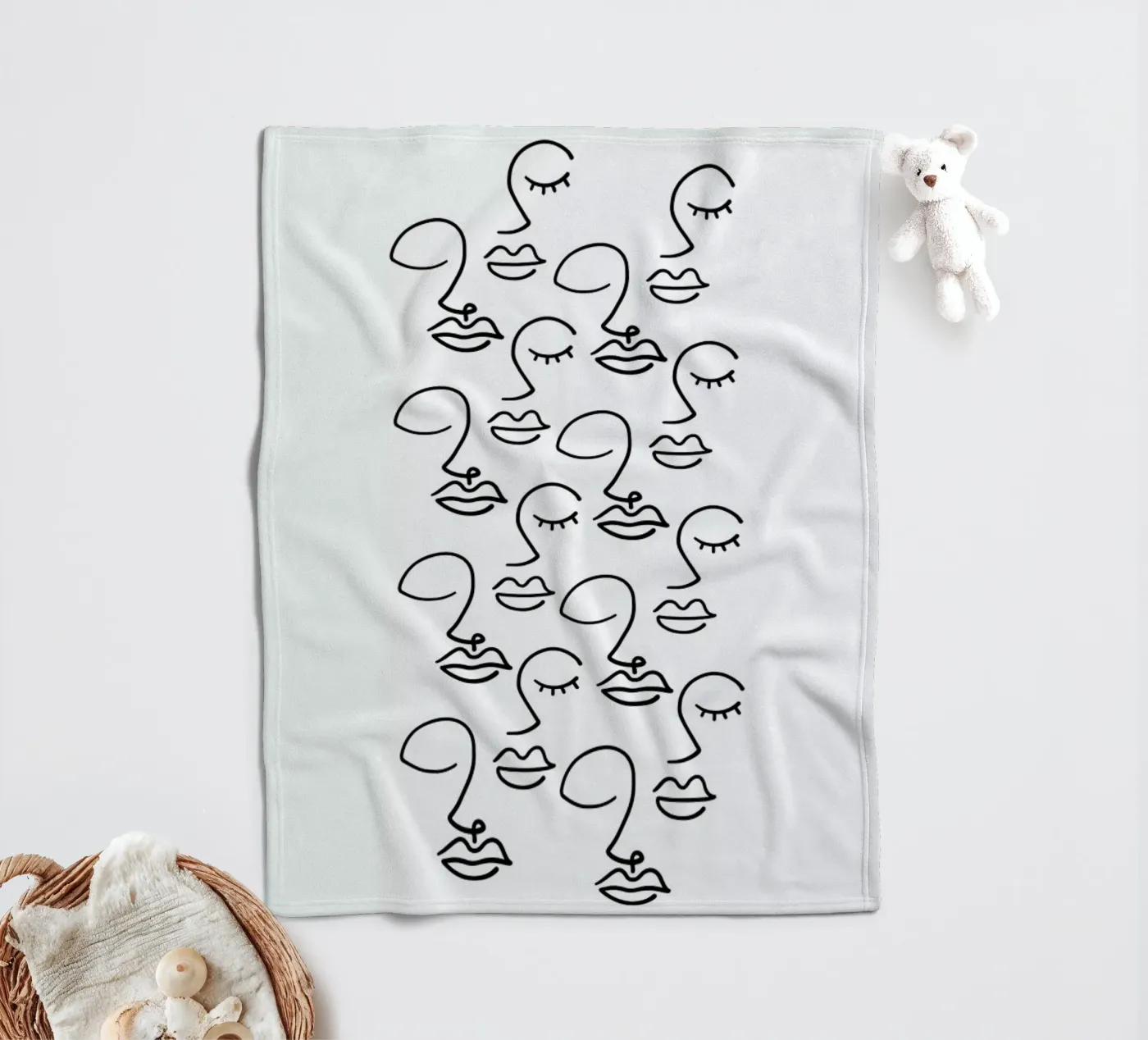 Faces fleece blanket by Ninhol