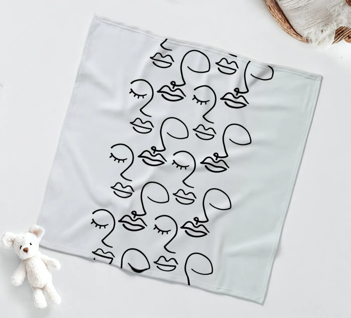 Faces fleece blanket by Ninhol