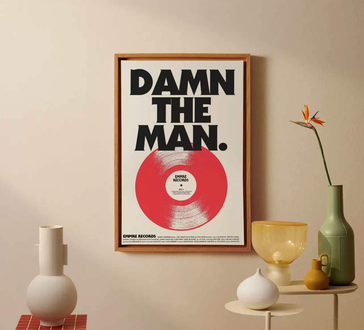 Damn The Man canvas with Floater frame by HUMMERSONIC