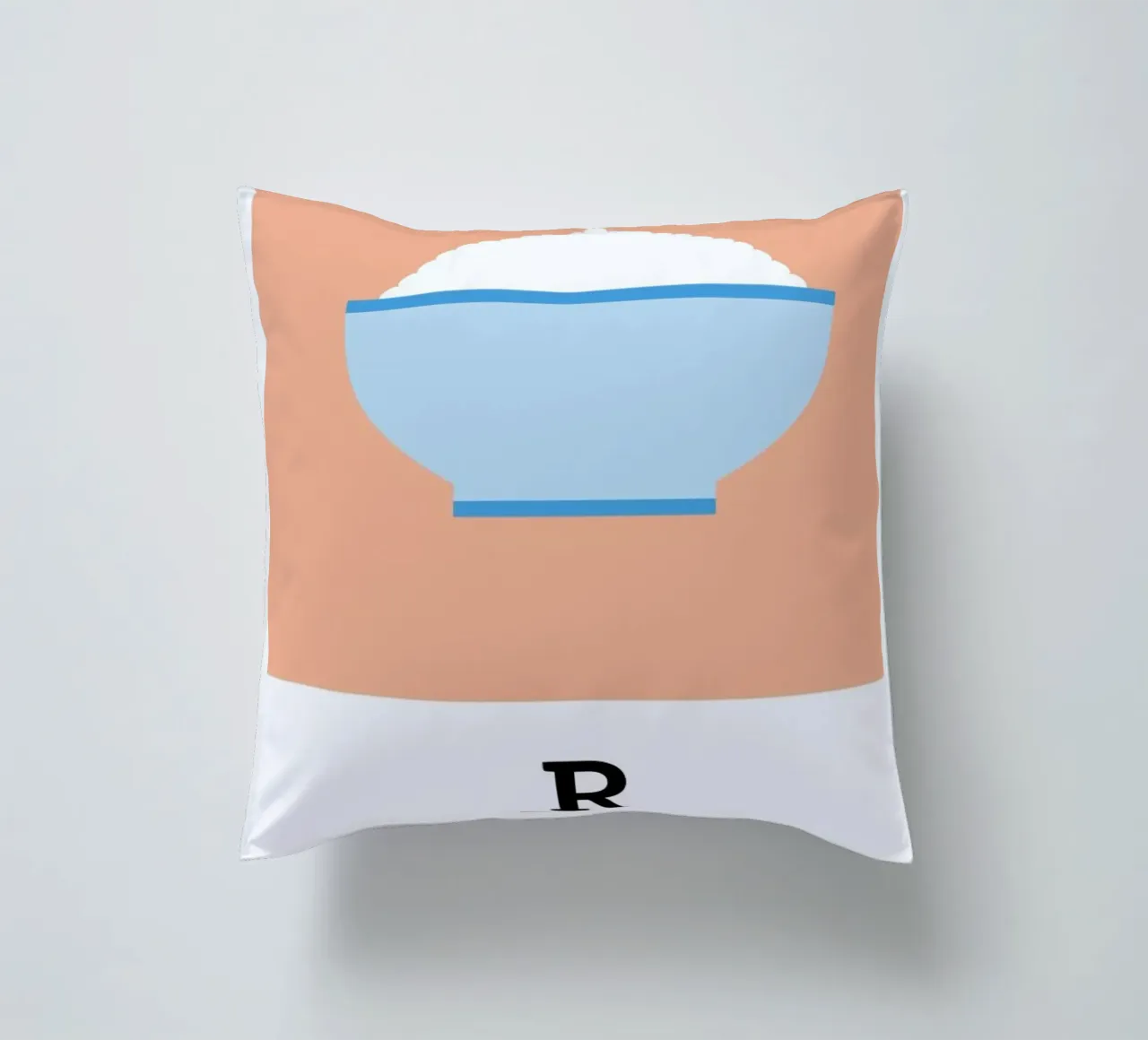„The Food Alphabet“ - R like Rice cuscino da BLAEK Design Studio