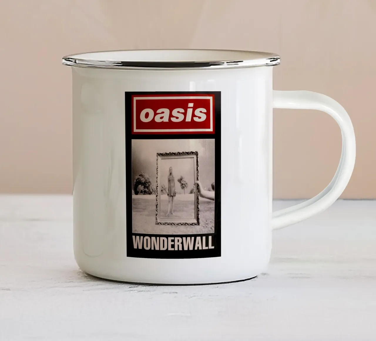 Wonderwall Oasis emaille mok van HUMMERSONIC