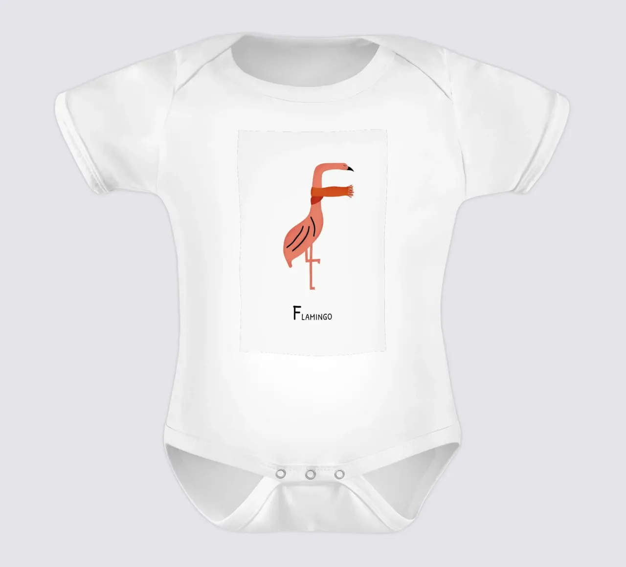 F for Flamingo body neonato maniche corte da Little Flourishes