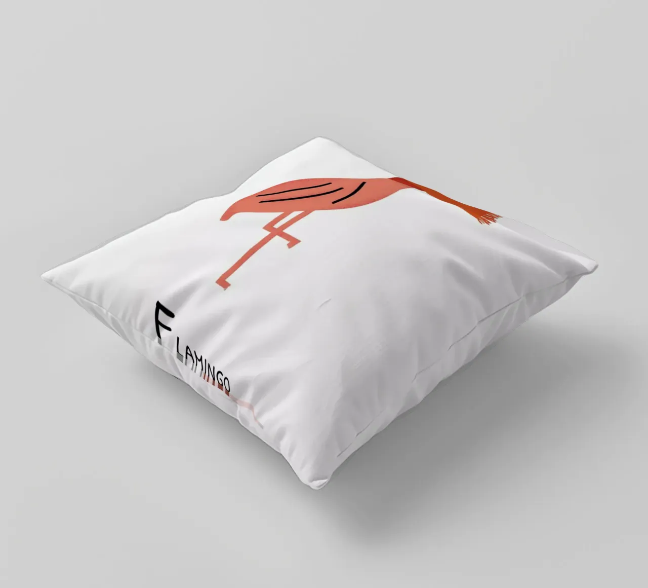 F for Flamingo cuscino da Little Flourishes