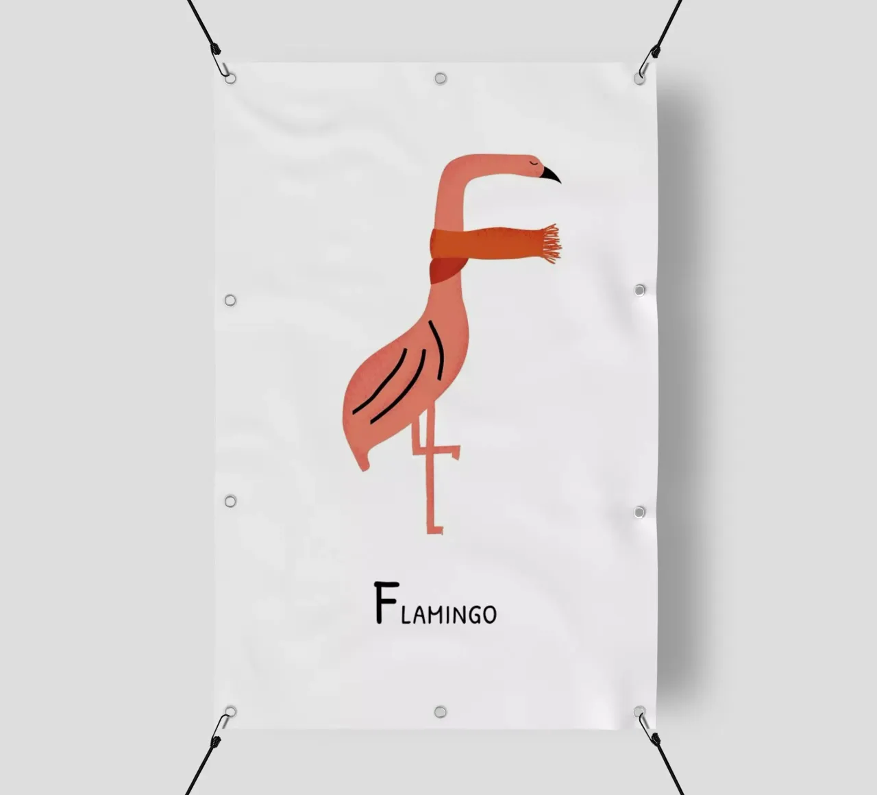 F for Flamingo telo in pvc da Little Flourishes