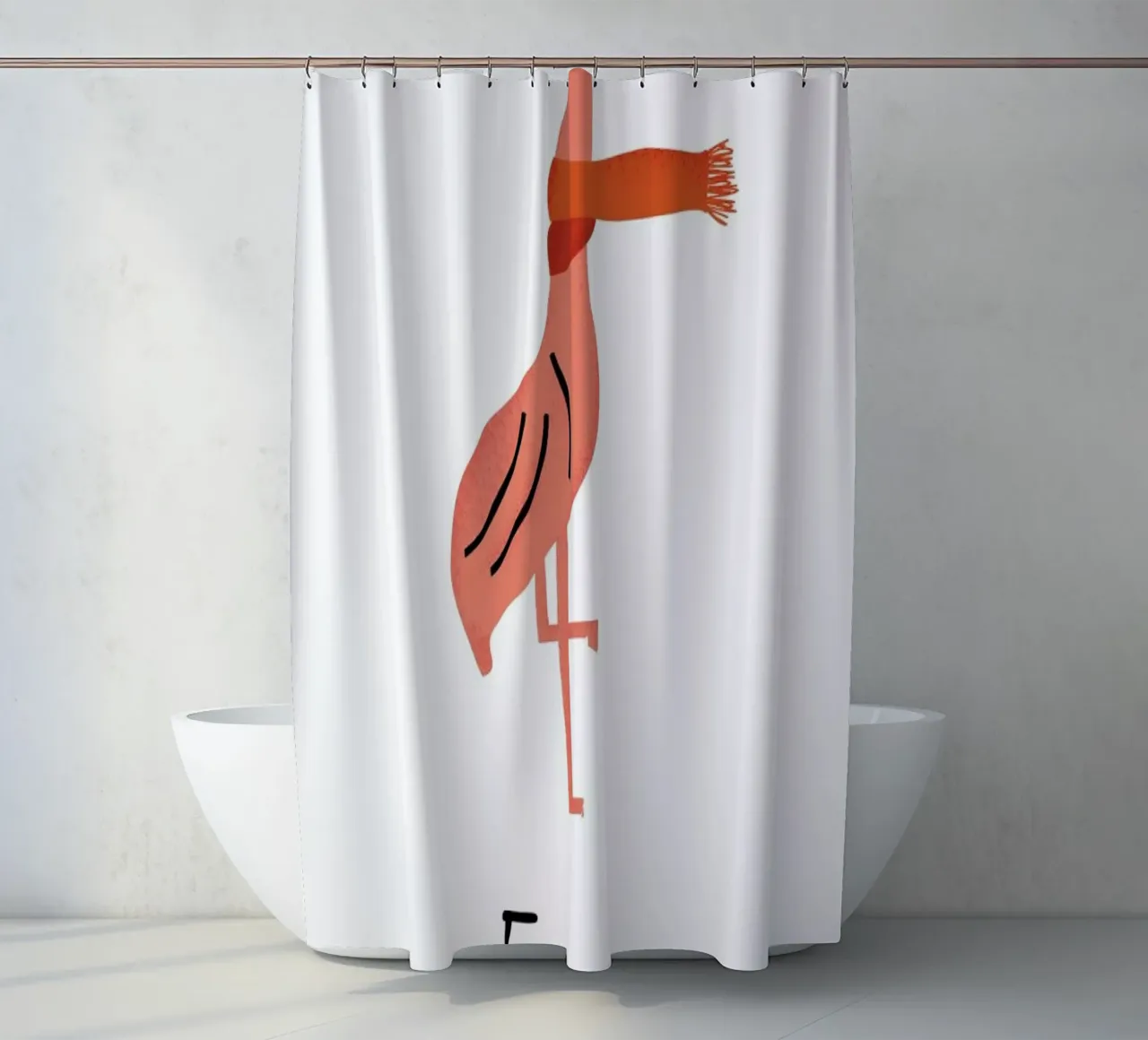F for Flamingo tenda da doccia da Little Flourishes