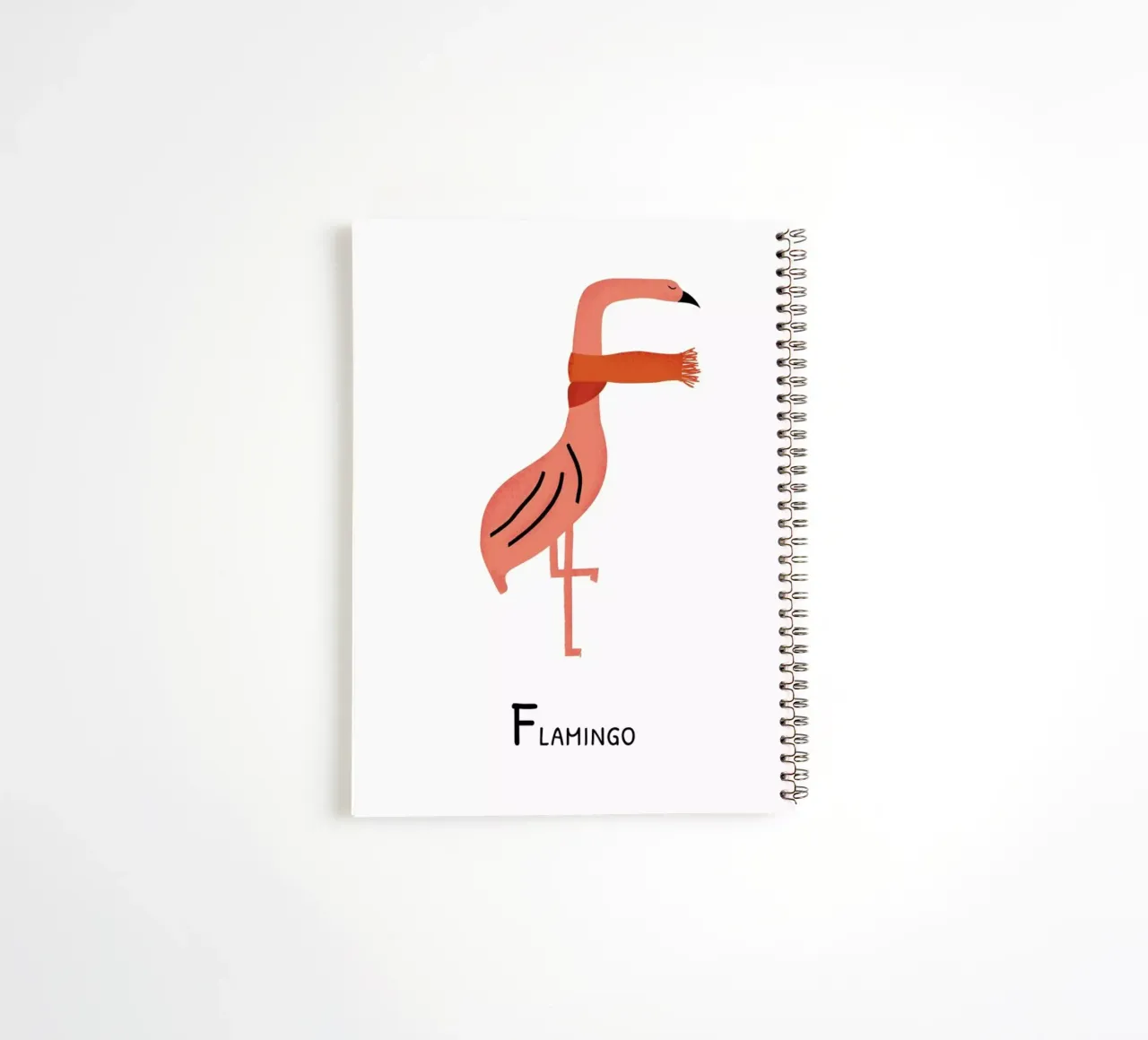 F for Flamingo spiral notebook by Little Flourishes