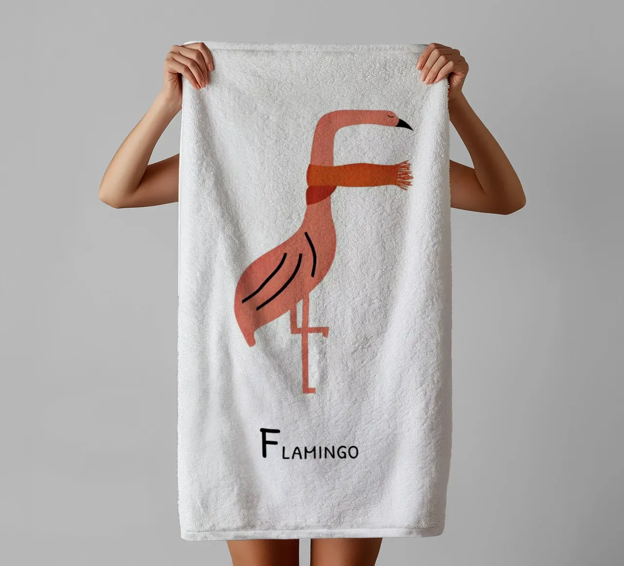 F for Flamingo asciugamano da bagno da Little Flourishes