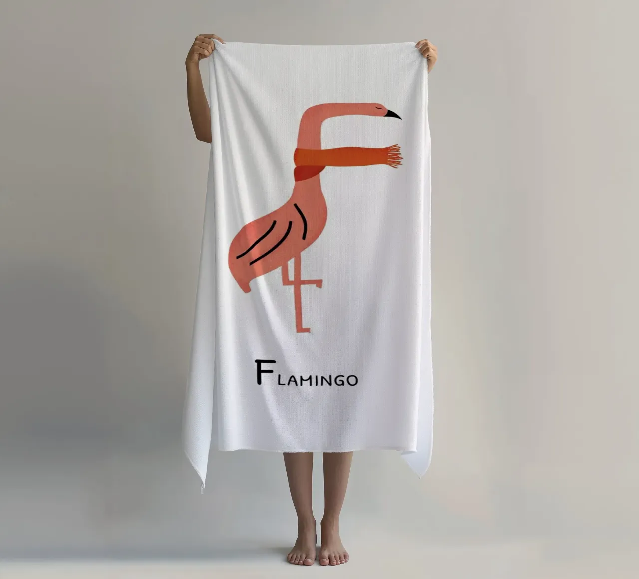 F for Flamingo telo mare da Little Flourishes