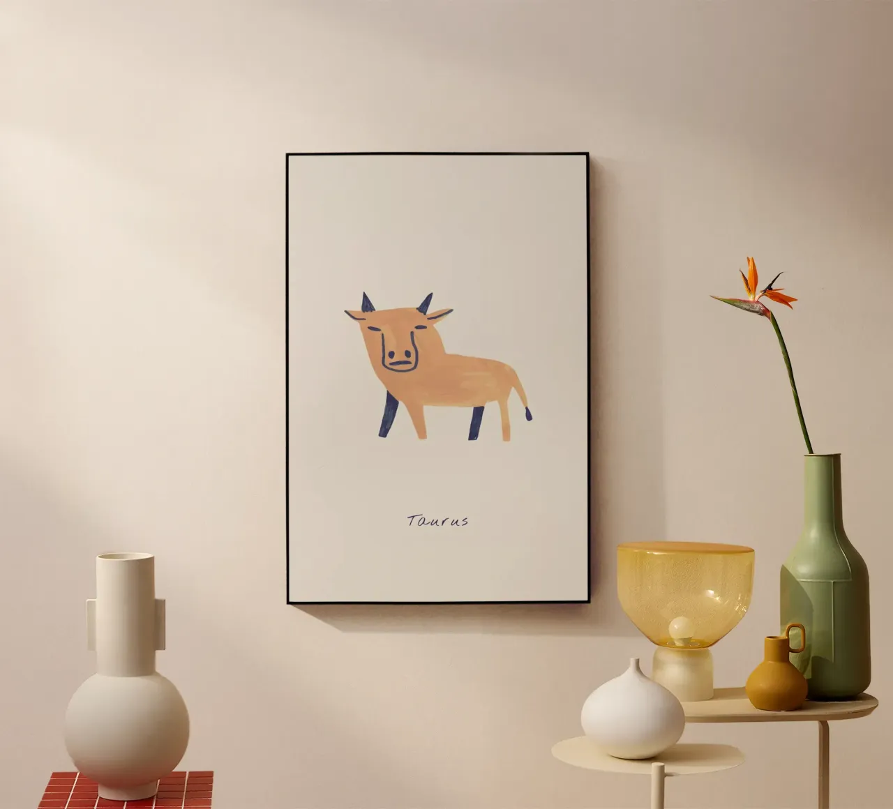 Taurus acrylic glass by Little Flourishes